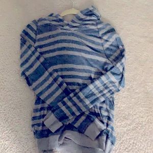 Gently worn blue striped sweatshirt